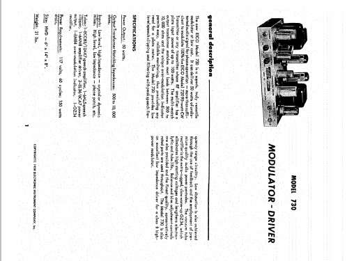 Modulator-Driver 730; EICO Electronic (ID = 2624400) Amateur-D