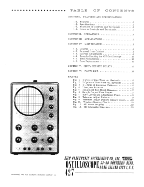 Oscilloscope 427; EICO Electronic (ID = 2940678) Equipment