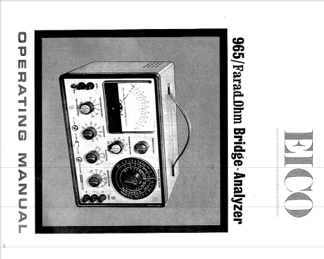 R-C Bridge & R-C-L Comparitor 965; EICO Electronic (ID = 2627612) Equipment