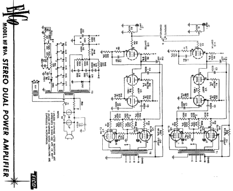 Stereo Dual Power Amplifier HF89A; EICO Electronic (ID = 1590031) Ampl/Mixer