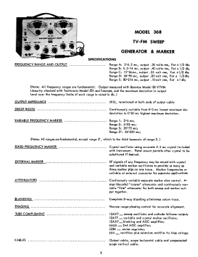 TV-FM Sweep Generator and Marker 368; EICO Electronic (ID = 2947522) Equipment