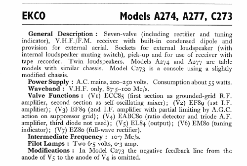 A277; Ekco, E.K.Cole Ltd.; (ID = 557771) Radio