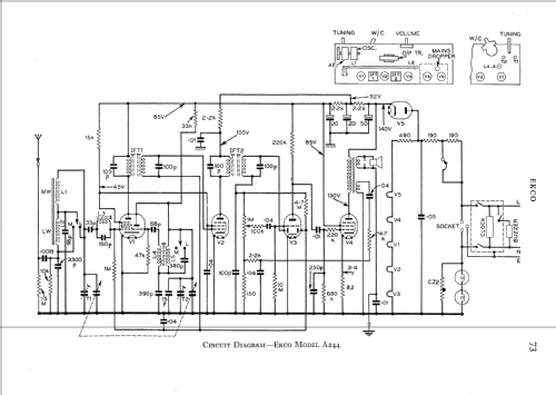 Clock Radio A244; Ekco, E.K.Cole Ltd.; (ID = 557766) Radio