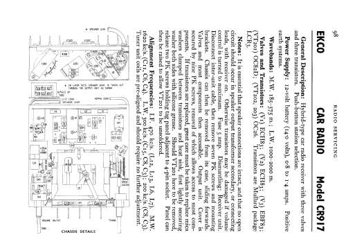 CR917; Ekco, E.K.Cole Ltd.; (ID = 646832) Car Radio