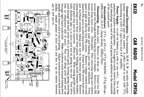 CR926; Ekco, E.K.Cole Ltd.; (ID = 764951) Car Radio