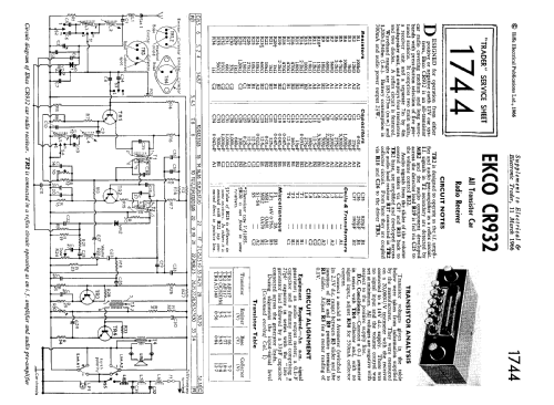 CR932; Ekco, E.K.Cole Ltd.; (ID = 2309374) Car Radio