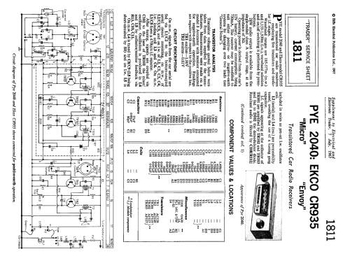 Envoy CR935; Ekco, E.K.Cole Ltd.; (ID = 2308518) Car Radio