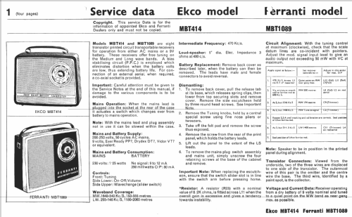 MBT414; Ekco, E.K.Cole Ltd.; (ID = 343754) Radio