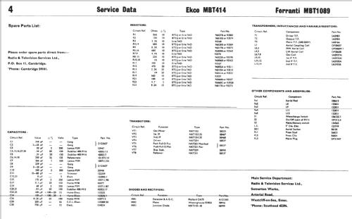 MBT414; Ekco, E.K.Cole Ltd.; (ID = 343757) Radio