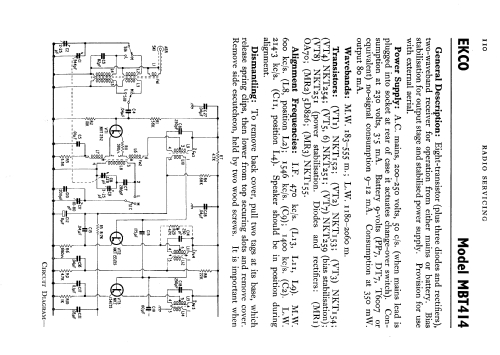 MBT414; Ekco, E.K.Cole Ltd.; (ID = 646833) Radio