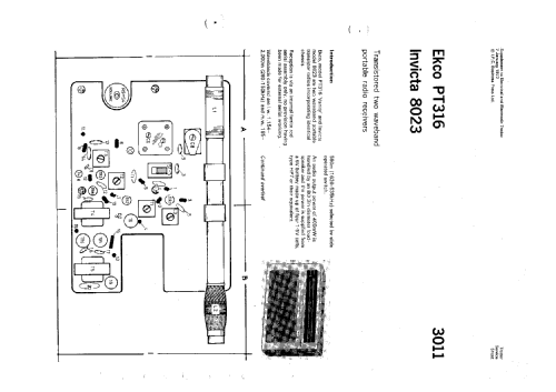 PT316; Ekco, E.K.Cole Ltd.; (ID = 1337283) Radio