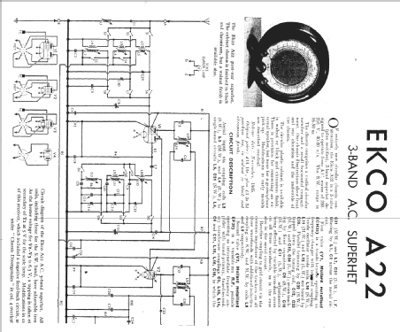 Round Ekco A22; Ekco, E.K.Cole Ltd.; (ID = 334562) Radio