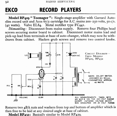 RP432; Ekco, E.K.Cole Ltd.; (ID = 764567) R-Player