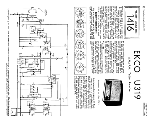 U319; Ekco, E.K.Cole Ltd.; (ID = 1320195) Radio