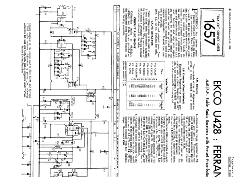 U428; Ekco, E.K.Cole Ltd.; (ID = 2320986) Radio