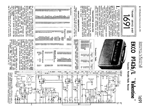 Valentine PT426/L; Ekco, E.K.Cole Ltd.; (ID = 2321547) Radio