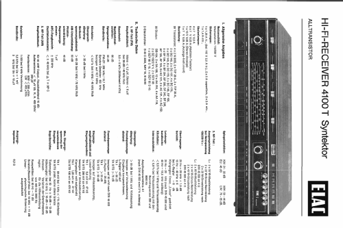 Syntector 4100T; Elac Electroacustic (ID = 1128129) Radio