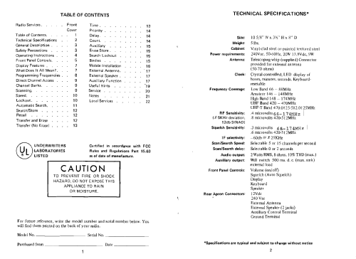 Bearcat 250 BC-250FB; Electra Co. / Corp. (ID = 2677775) Commercial Re