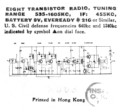 8 Transistor ; Electro-Brand Inc.; (ID = 1006935) Radio
