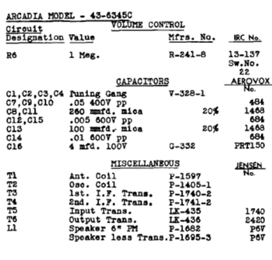 Arcadia 43-6345C MMB51-417; Electrohome Dominion (ID = 2157269) Radio