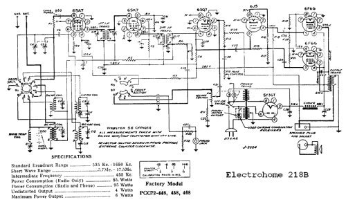 218B PCC72-448Z PCC72-458Z PCC72-468Z; Electrohome Dominion (ID = 811203) Radio