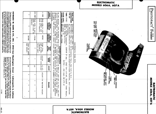 606A ; Electromatic (ID = 506601) Radio