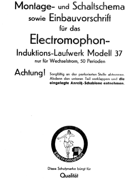 Radio Grammophon Radio Ch= Clarion jr. Mod. 40; Induktions-Laufwerk Modell 37; Electromophon AG; (ID = 3057133) Radio