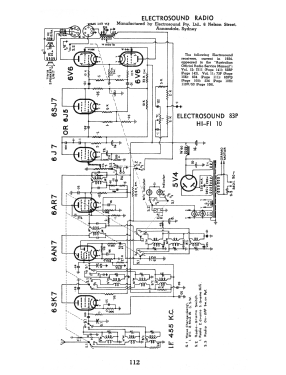 Hi-Fi 10 83PV Ch= 83P; Electrosound Pty Ltd (ID = 2734906) Radio