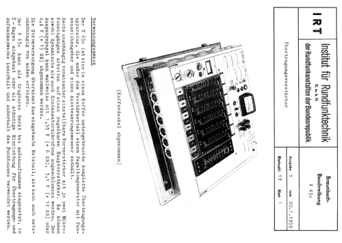 Übertragungsverstärker V65c; Elektro-Apparatebau (ID = 436978) Ampl/Mixer
