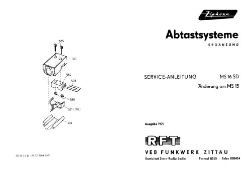 Magnetisches Tonabnehmersystem MS 16 ; Elektro-Akustik (ID = 1831496) Microphone/PU