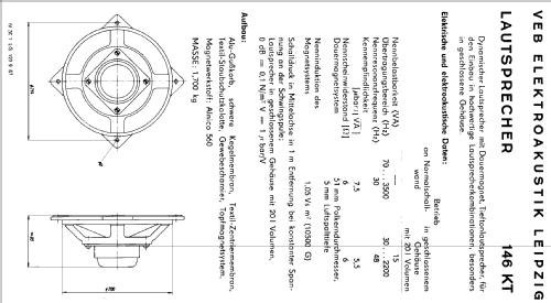 Tieftonlautsprecher 146KT; Elektrogerätebau (ID = 1287314) Speaker-P