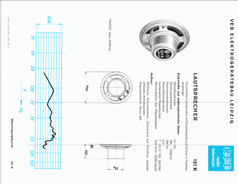 Kleinlautsprecher 121 K; Elektrogerätebau (ID = 2647880) Speaker-P