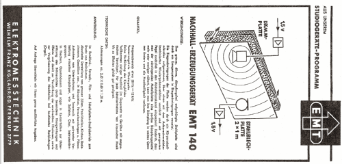 Nachhallverstärker EMT162 + EMT140; Elektromesstechnik (ID = 675535) Ampl/Mixer