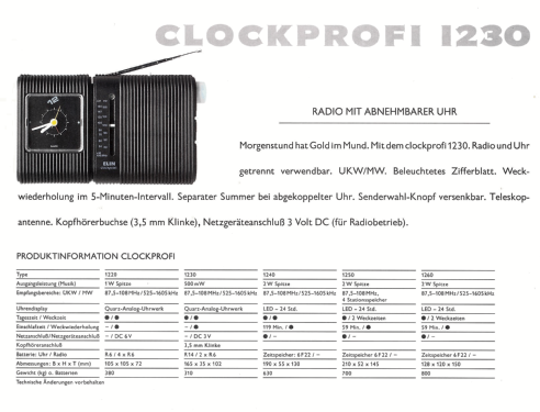 Clockprofi 1230; Elin AG für (ID = 2080297) Radio