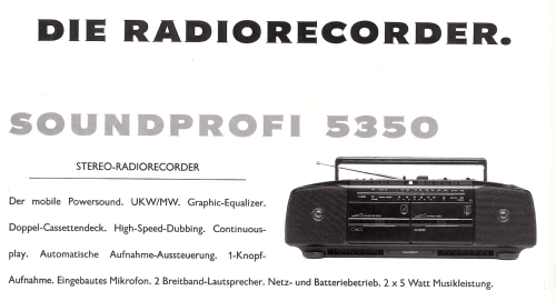 Stereo-Radiorecorder Soundprofi 5350; Elin AG für (ID = 2080223) Radio