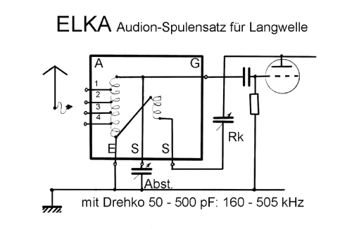 Audion-Spulensatz LW ; Elka-Werke AG, vorm. (ID = 1564891) Radio part