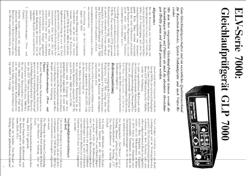 Gleichlauf - Prüfgerät GLP 7000; ELV Elektronik AG; (ID = 1471546) Equipment