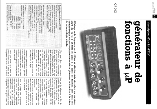 Prozessor-Funktionsgenerator GF7001; ELV Elektronik AG; (ID = 2037604) Equipment