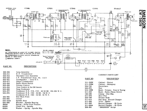 EM-5809 ; Emerson Canada; (ID = 2264857) Radio