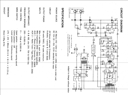 Public Address Amplifier 30 Watt; Emerson Electric Mfg (ID = 1784486) Ampl/Mixer