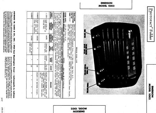 1002 Ch= 129003; Emerson Radio & (ID = 826504) Radio