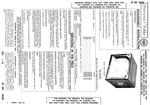 1277 Ch= 120383M; Emerson Radio & (ID = 845193) Television