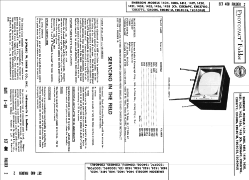 1404 Ch= 120400S; Emerson Radio & (ID = 2608693) Television