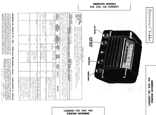 534 Ch= 120007; Emerson Radio & (ID = 909996) Radio