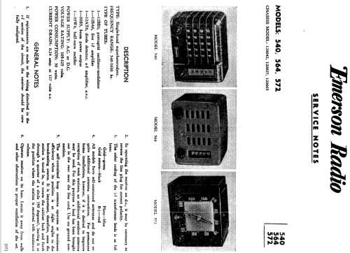 540 Emersonette Ch= 120042; Emerson Radio & (ID = 1184475) Radio