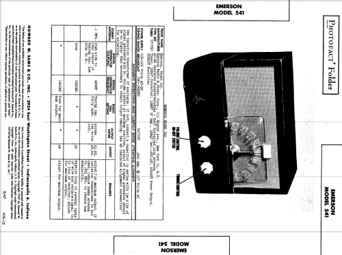 541 Ch= 120010; Emerson Radio & (ID = 826495) Radio