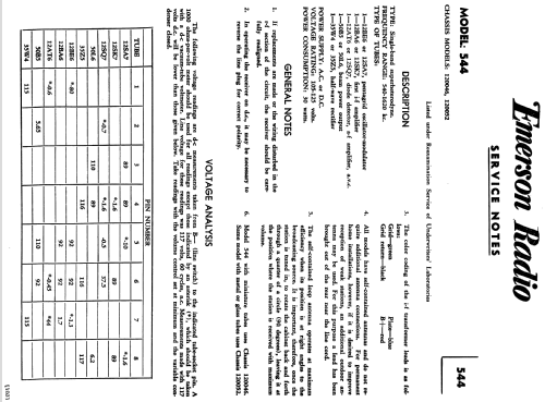 544 Ch= 120052; Emerson Radio & (ID = 1184777) Radio