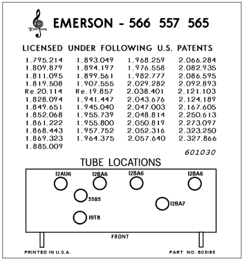 556 Ch= 120018B; Emerson Radio & (ID = 3034495) Radio