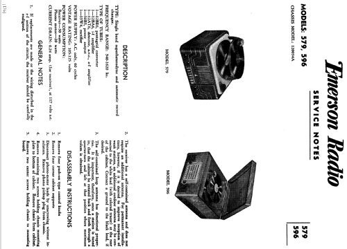 596 Ch= 120034A; Emerson Radio & (ID = 1185630) Radio