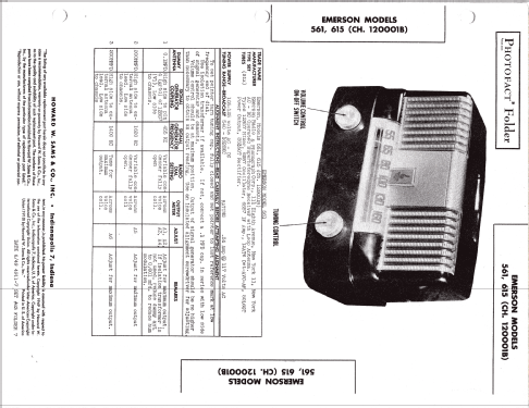 615 CH= 120001B; Emerson Radio & (ID = 1282359) Radio